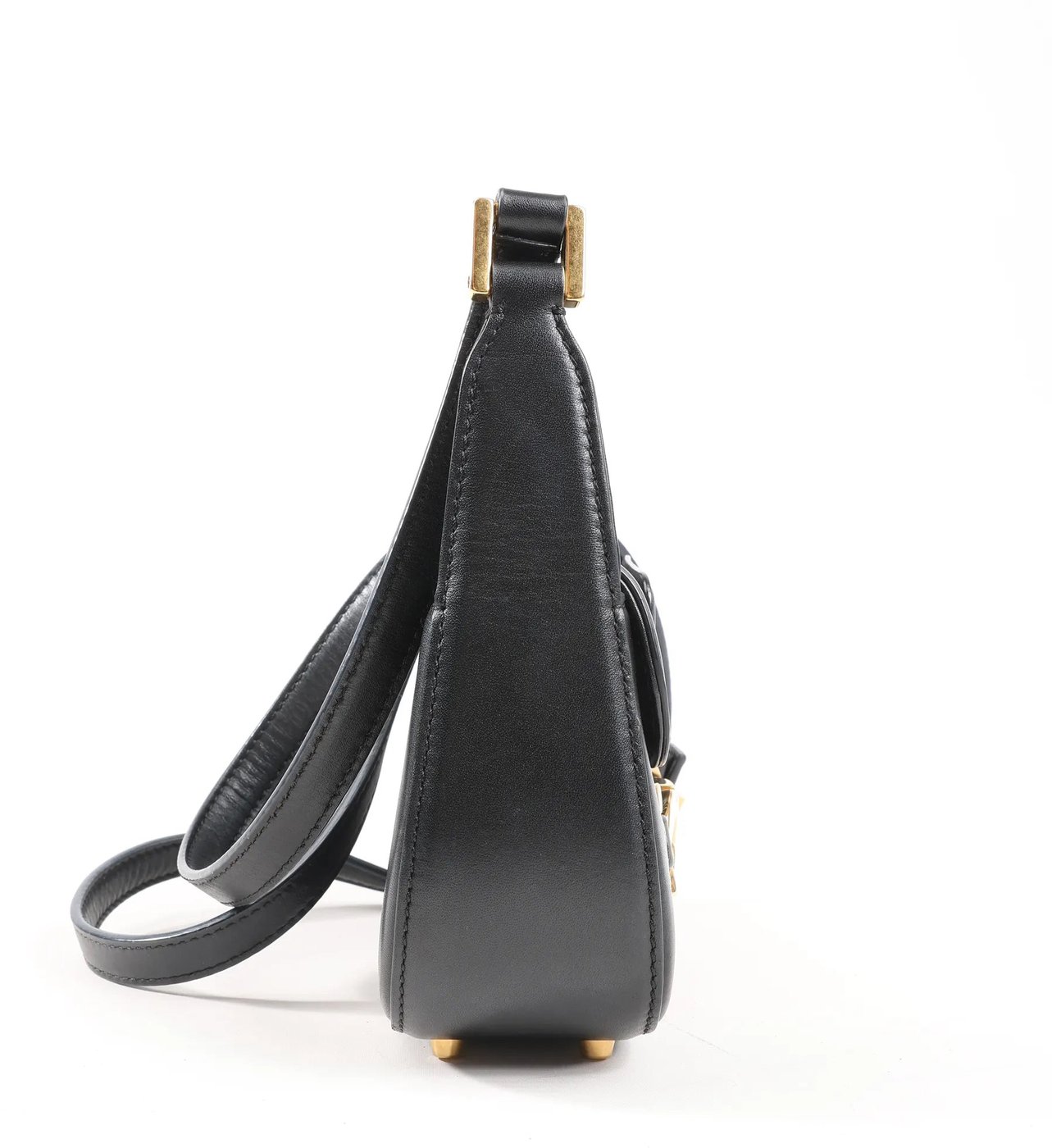 Valentino Garavani VLogo Leather Shoulder bag in Black