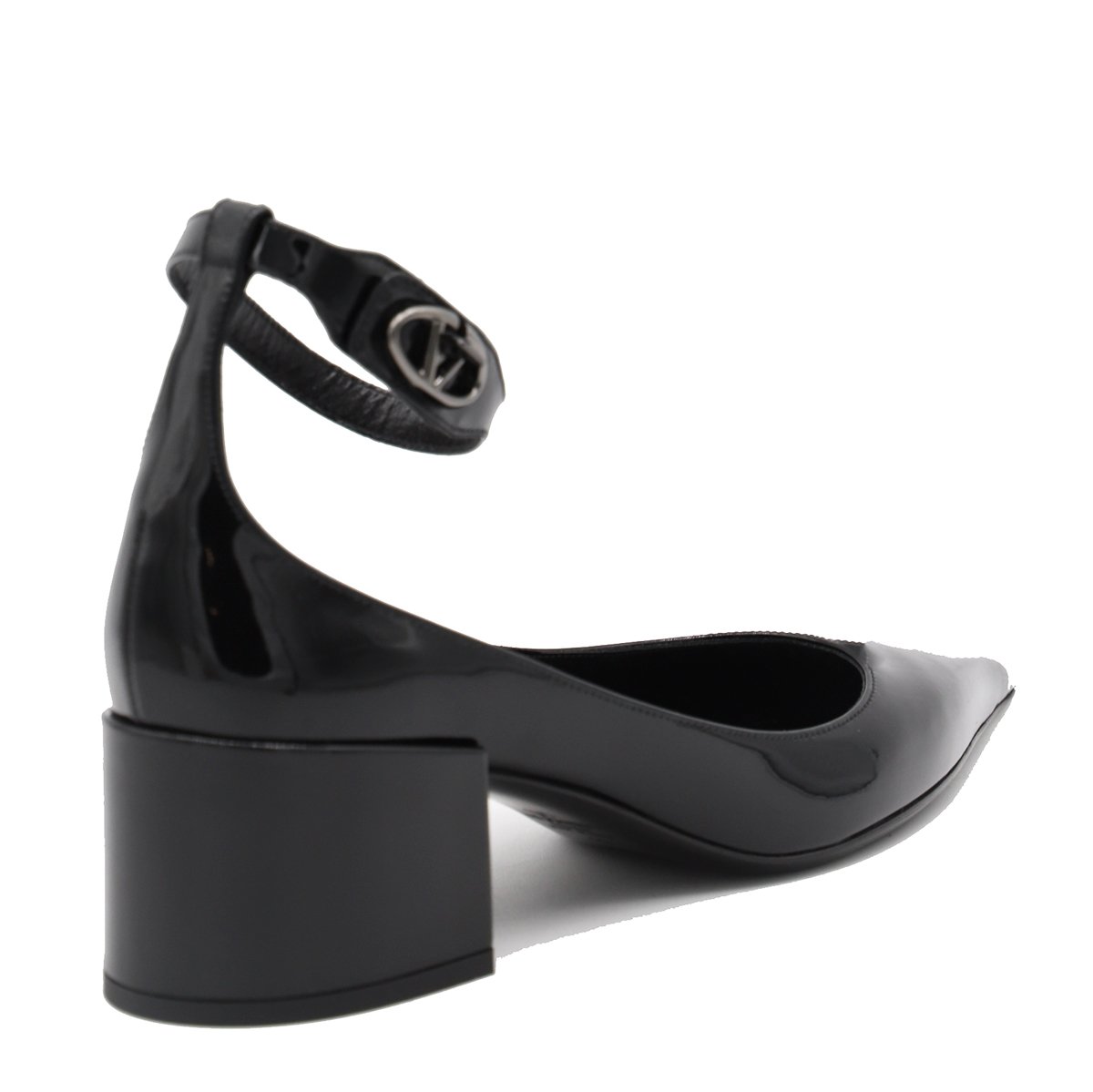 Black Leather Pointed Toe Pumps