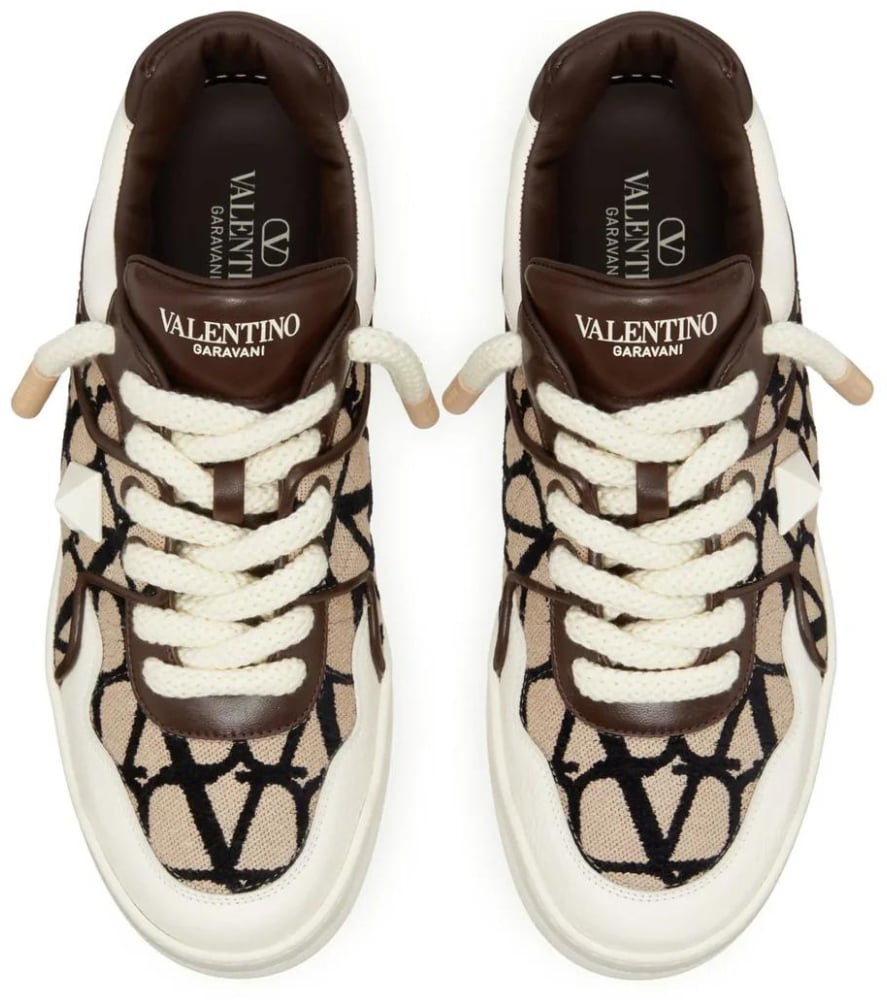 Valentino Garavani One Stud XL White/Beige Natural low-top sneakers
