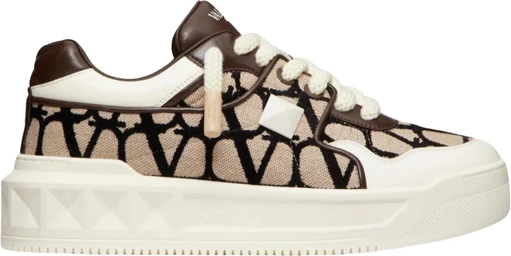 Valentino Garavani One Stud XL White/Beige Natural low-top sneakers