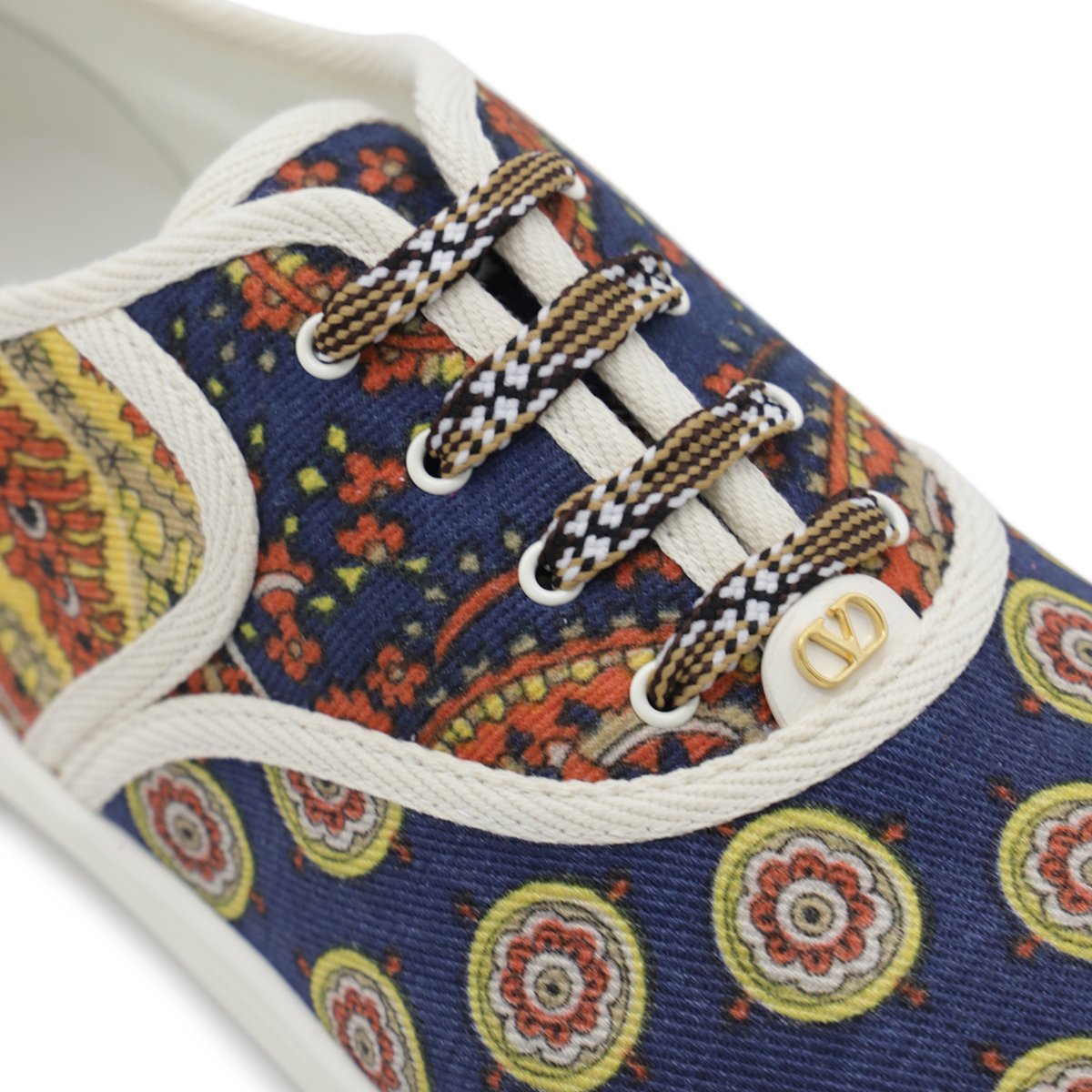 Multicolor Cotton Leather Sole Sneakers
