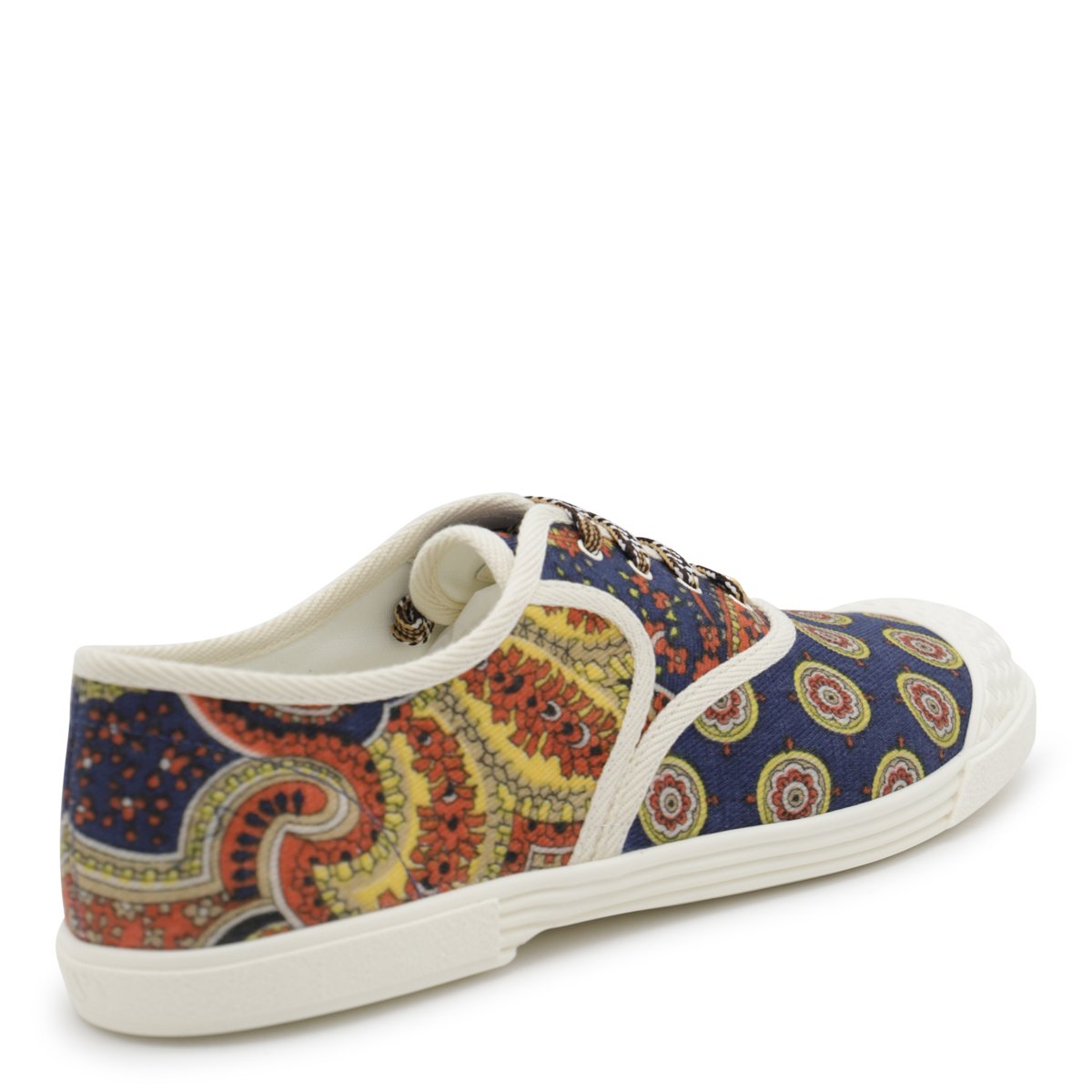 Multicolor Cotton Leather Sole Sneakers