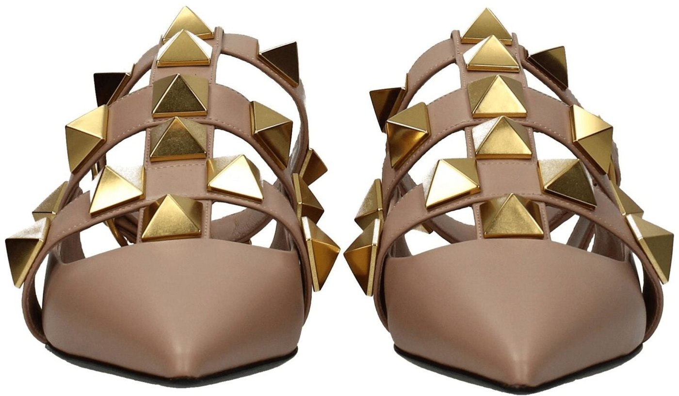 Valentino Garavani Pink Leather Flat Sandals