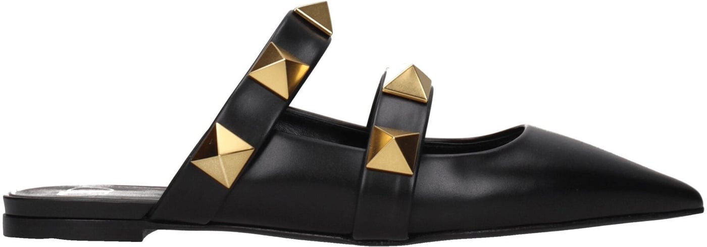 Valentino Garavani Black Leather Mules