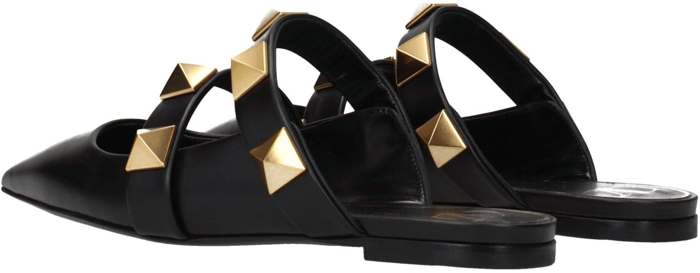 Valentino Garavani Black Leather Mules