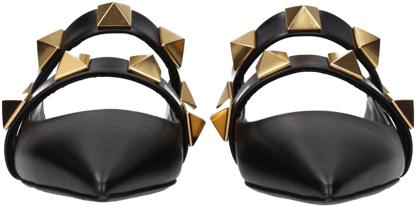 Valentino Garavani Black Leather Mules