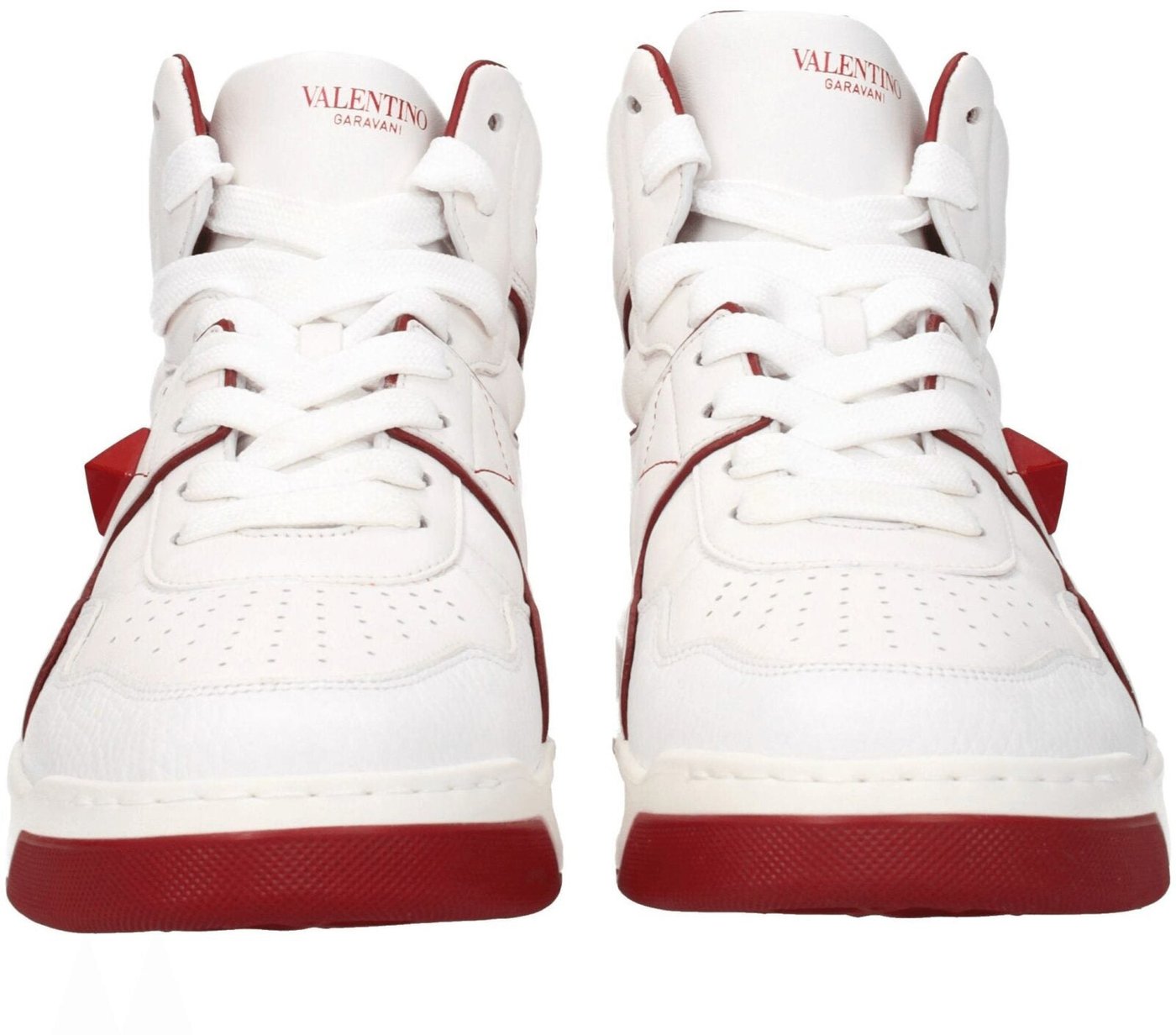 Valentino Garavani White Leather High Top Sneakers