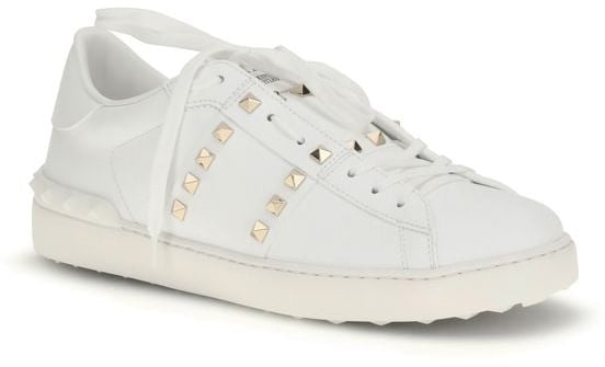 Valentino Garavani White Calf Leather Bos Taurus Low Top Sneakers