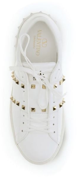 Valentino Garavani White Calf Leather Bos Taurus Low Top Sneakers