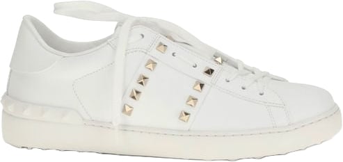Valentino Garavani White Calf Leather Bos Taurus Low Top Sneakers