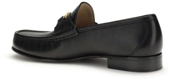 Valentino Garavani Black Calf Leather Bos Taurus Slip-On Loafers
