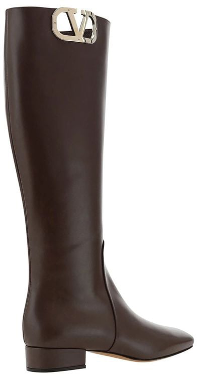 Valentino Garavani Brown Calfskin Flat Boots