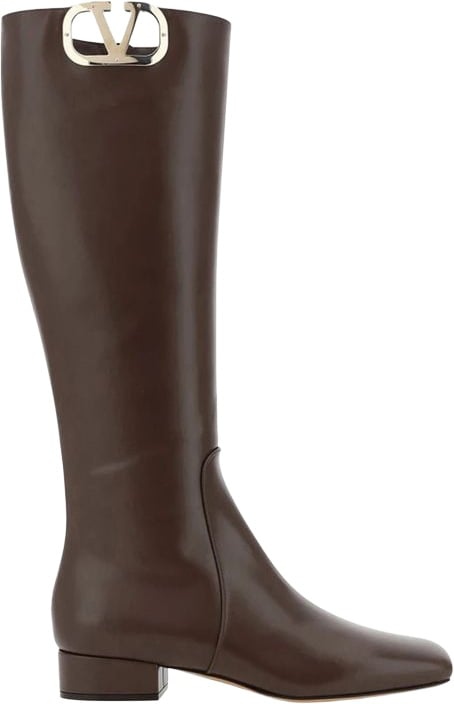 Valentino Garavani Brown Calfskin Flat Boots