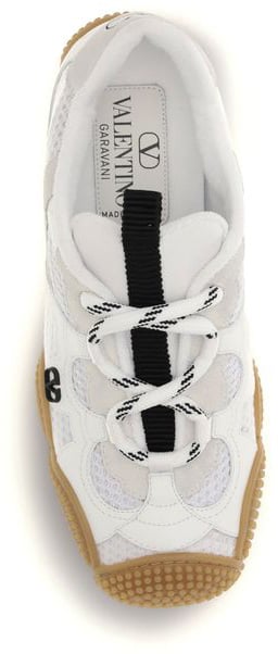 Valentino Garavani White Calf Leather Bos Taurus Athletic Sneakers