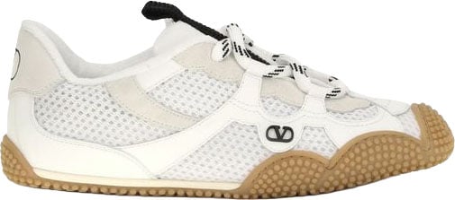 Valentino Garavani White Calf Leather Bos Taurus Athletic Sneakers