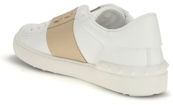 Valentino Garavani White Calf Leather Bos Taurus Low Top Sneakers