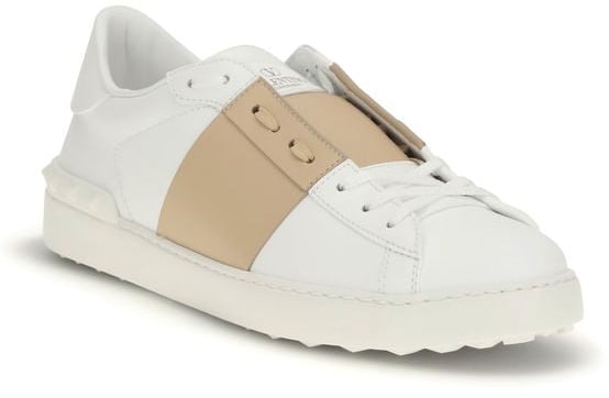 Valentino Garavani White Calf Leather Bos Taurus Low Top Sneakers