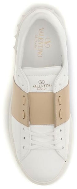 Valentino Garavani White Calf Leather Bos Taurus Low Top Sneakers