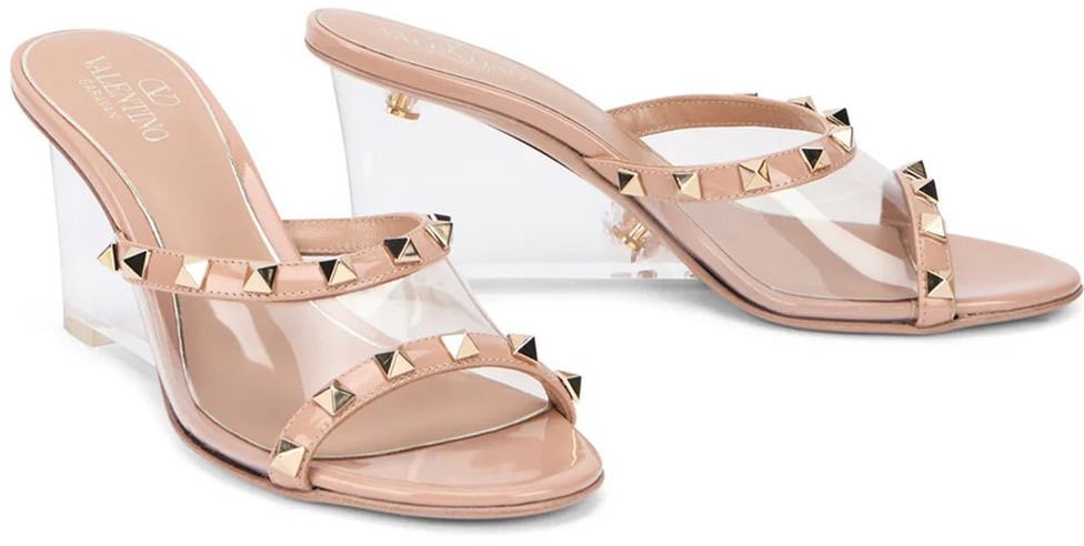 Valentino Garavani Beige Leather Mules