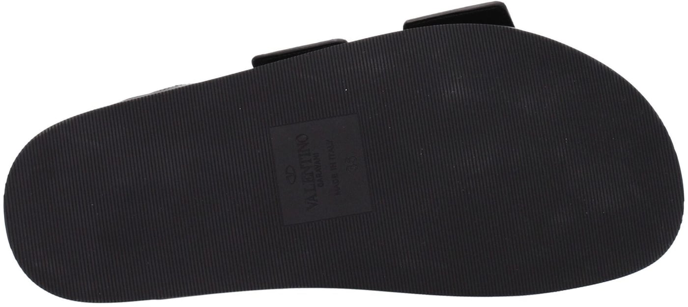 Valentino Garavani Black Leather Slippers