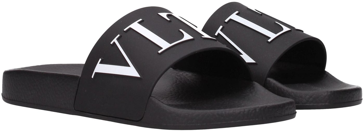 Valentino Garavani Black Cotton Slippers