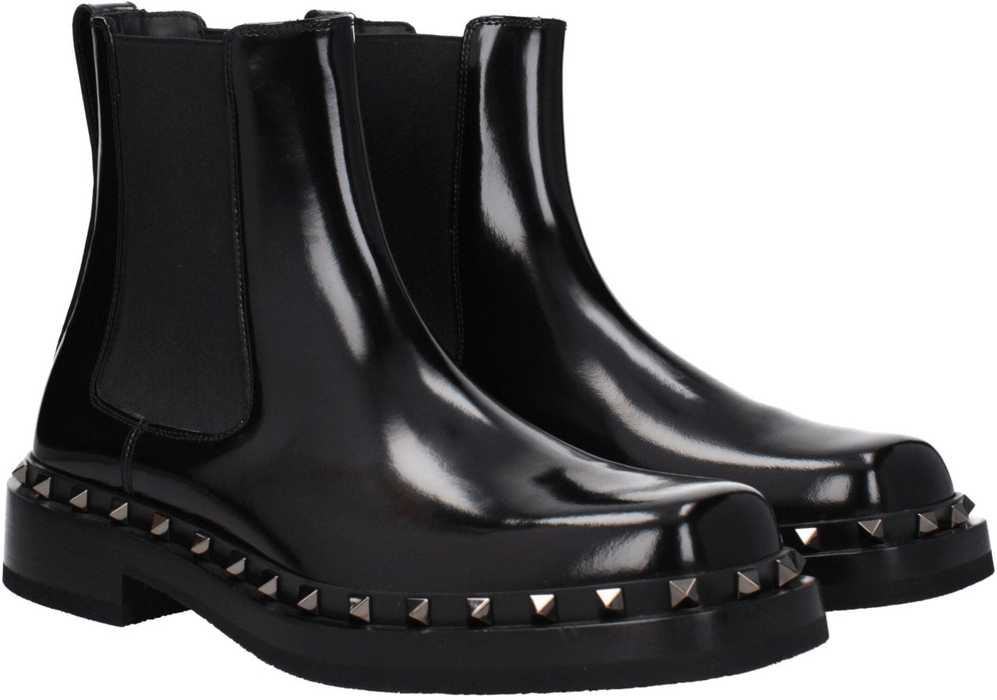 Valentino Garavani Black Leather Ankle Boots
