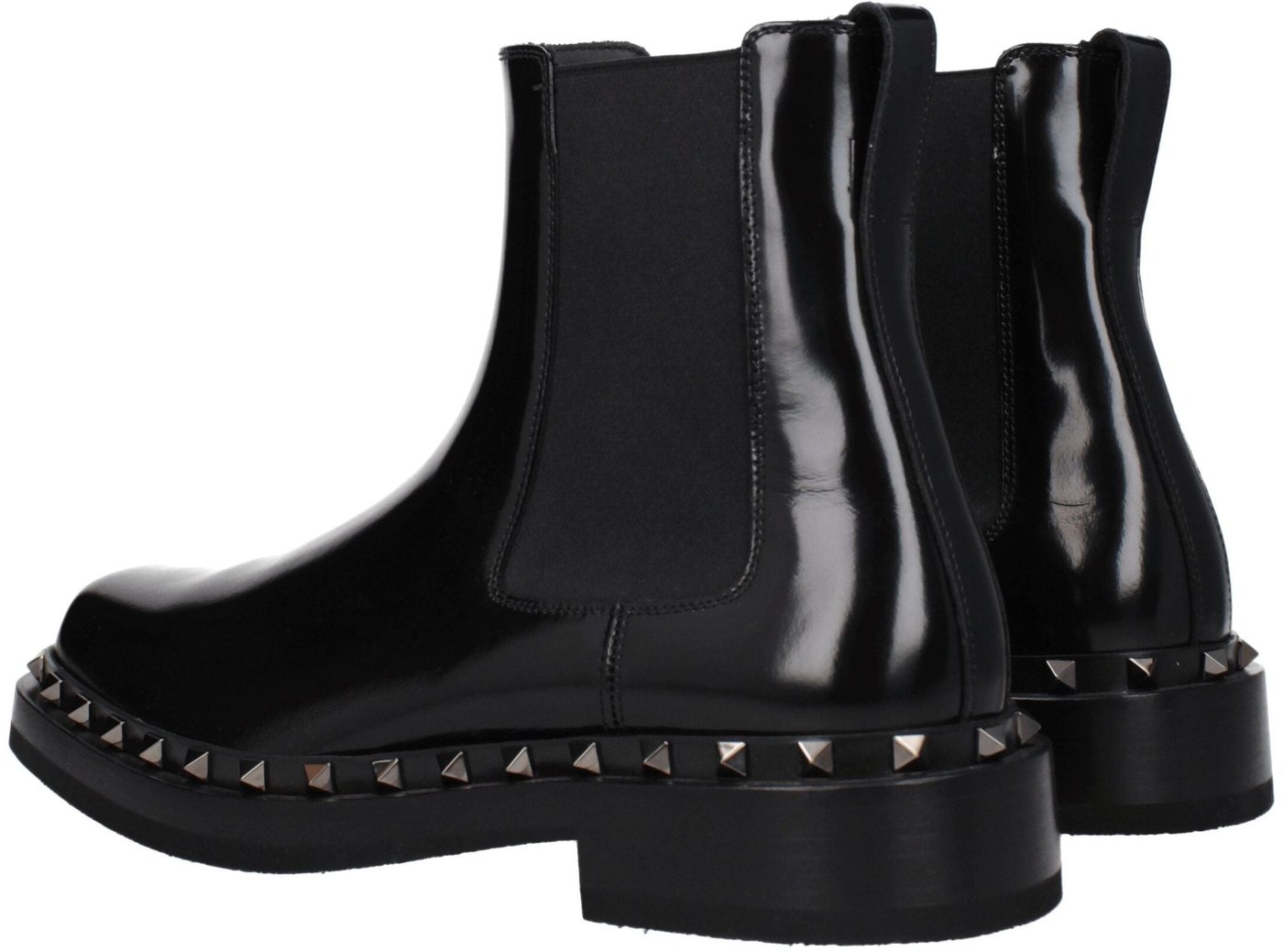 Valentino Garavani Black Leather Ankle Boots