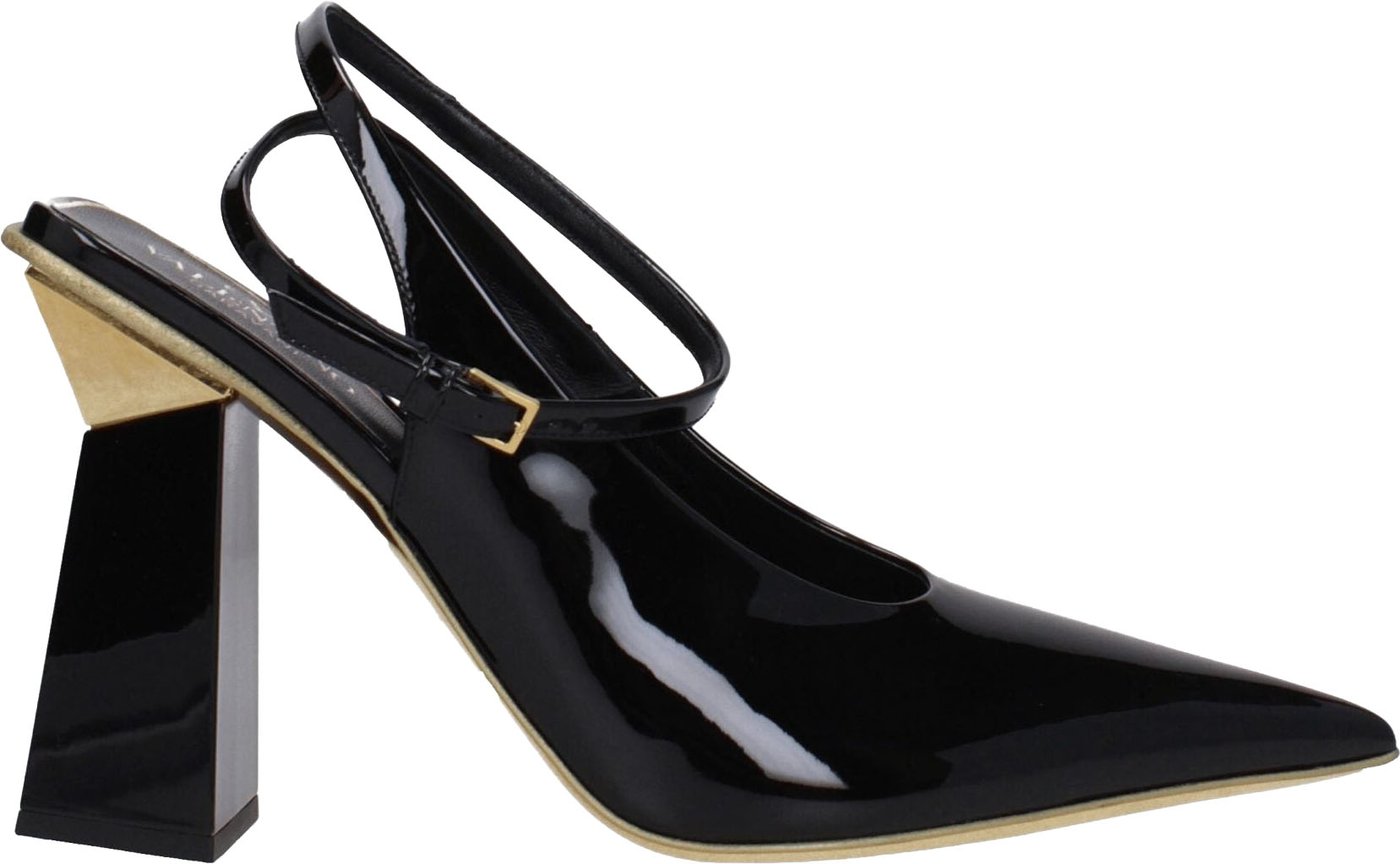 Valentino Garavani Black Leather Sandals