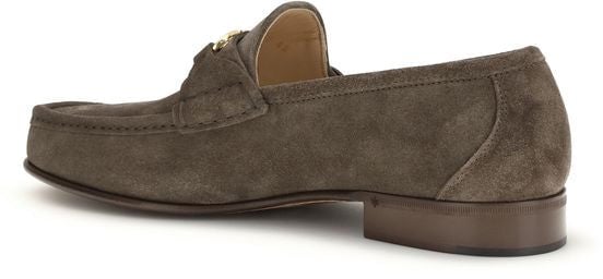 Valentino Garavani Brown Calf Leather Bos Taurus Slip-On Loafers