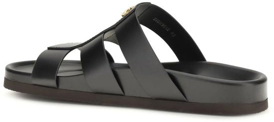 Valentino Garavani Black Calf Leather Bos Taurus Sandals