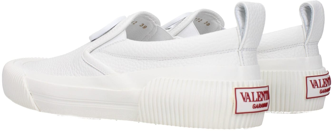 Valentino Garavani White Leather Slip-On Loafers