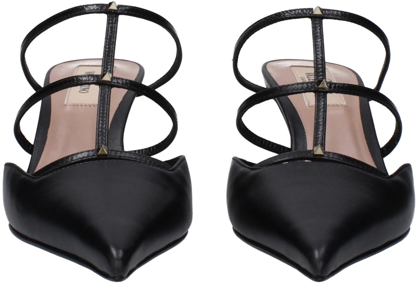 Valentino Garavani Black Leather Flat Sandals
