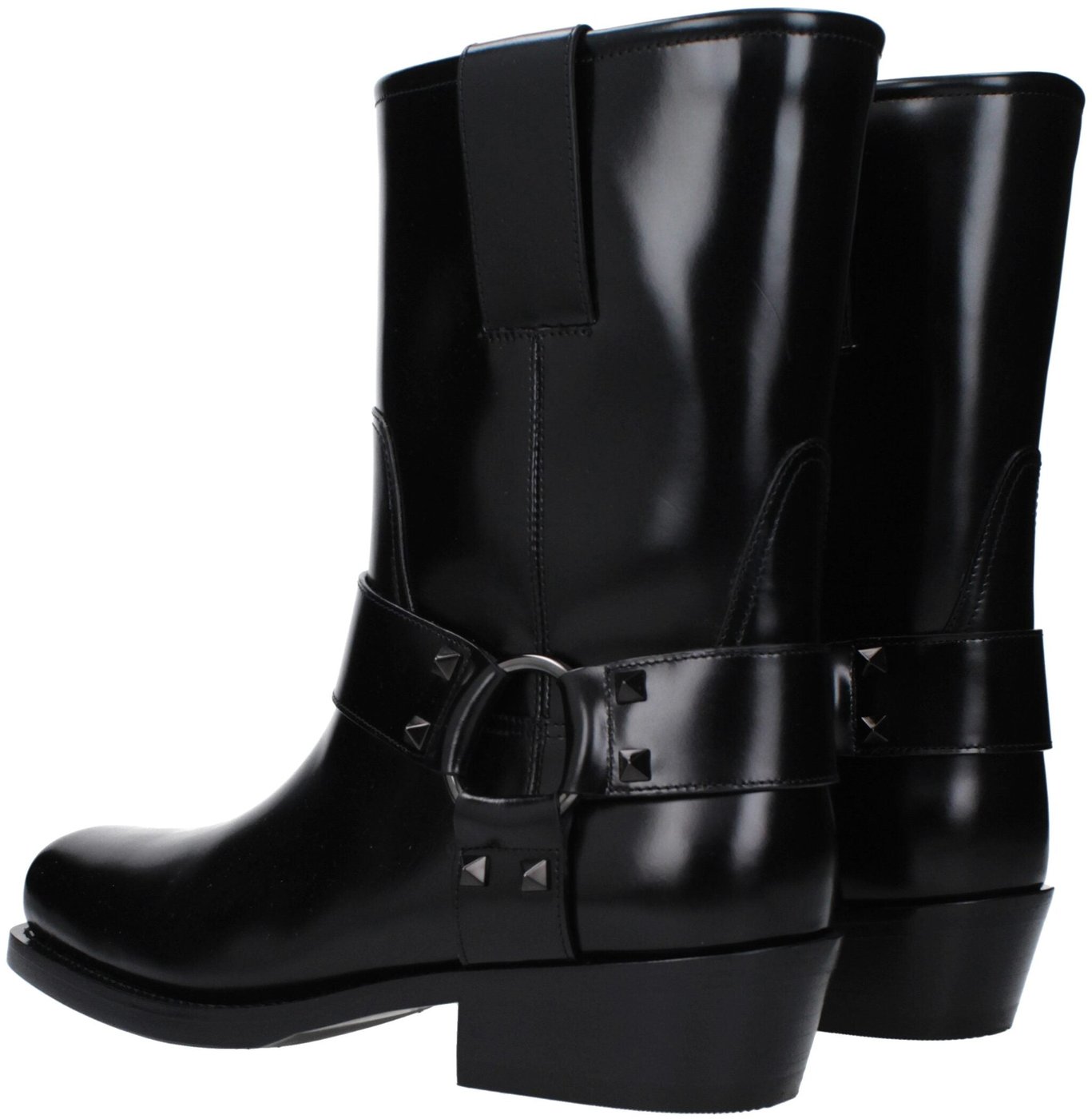 Valentino Garavani Black Leather Ankle Boots