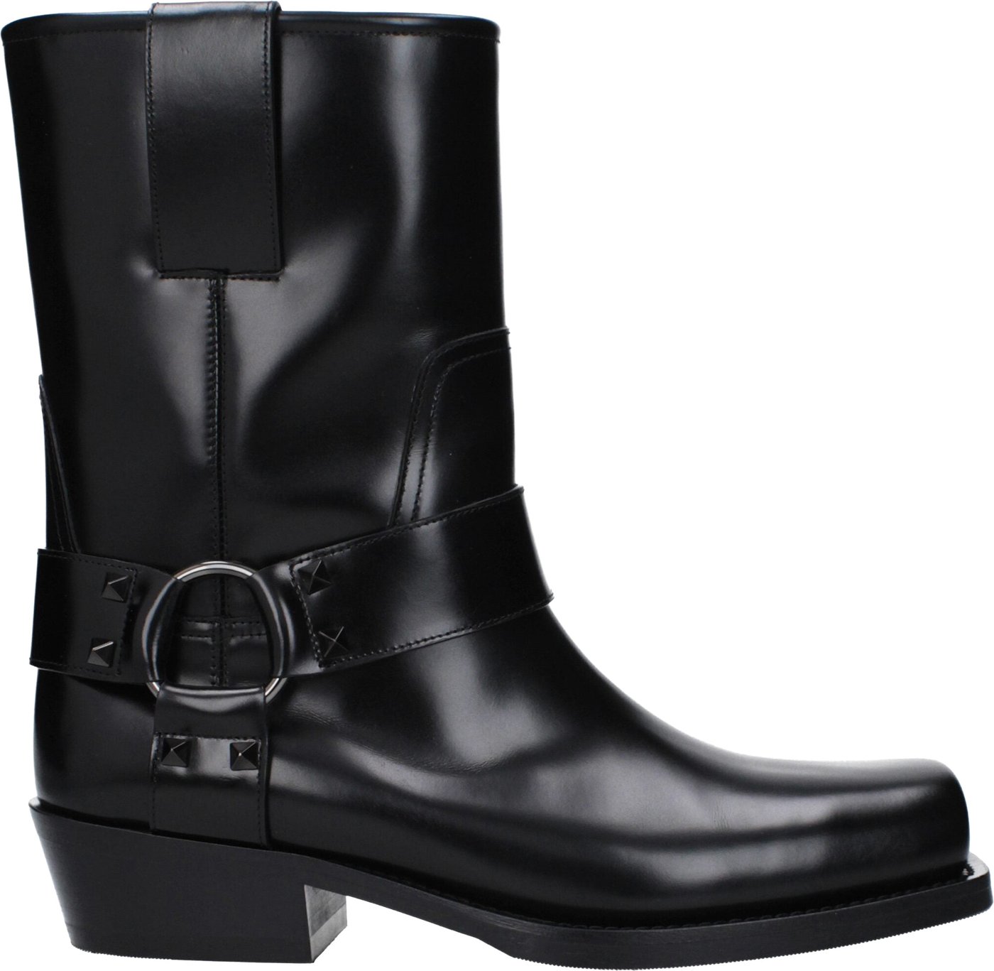 Valentino Garavani Black Leather Ankle Boots