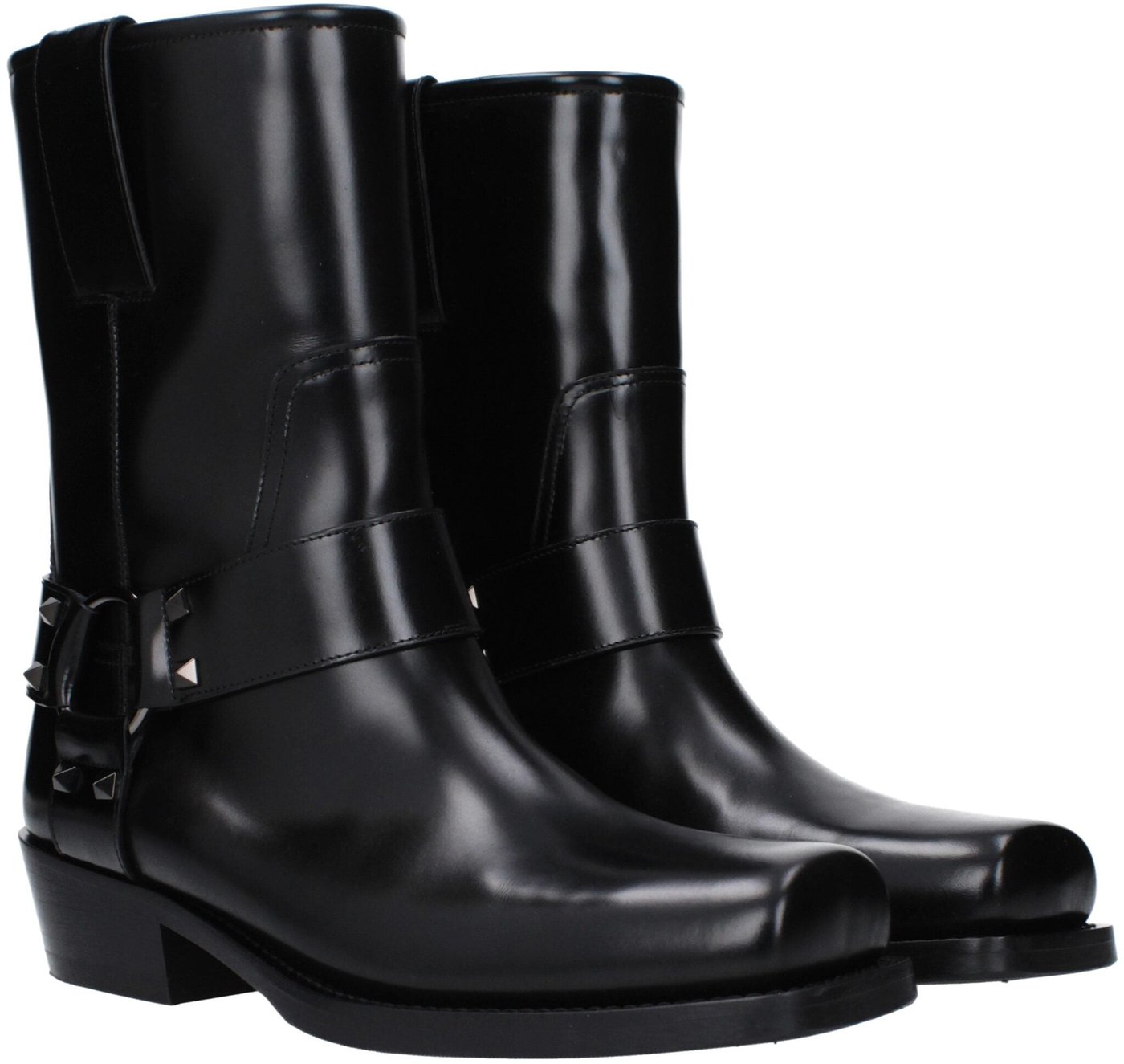 Valentino Garavani Black Leather Ankle Boots