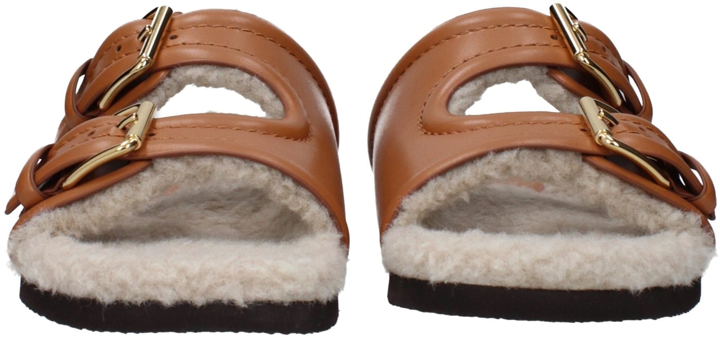 Valentino Garavani Brown Leather Slippers