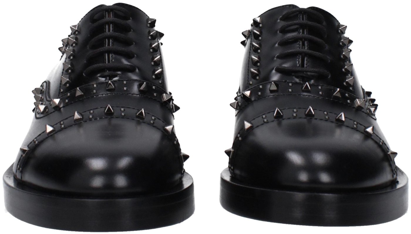 Valentino Garavani Black Leather Oxfords And Derbies