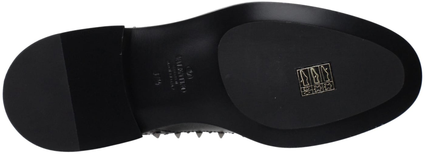 Valentino Garavani Black Leather Oxfords And Derbies