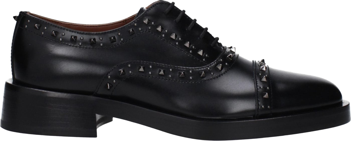 Valentino Garavani Black Leather Oxfords And Derbies