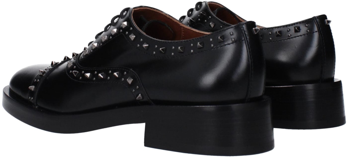 Valentino Garavani Black Leather Oxfords And Derbies