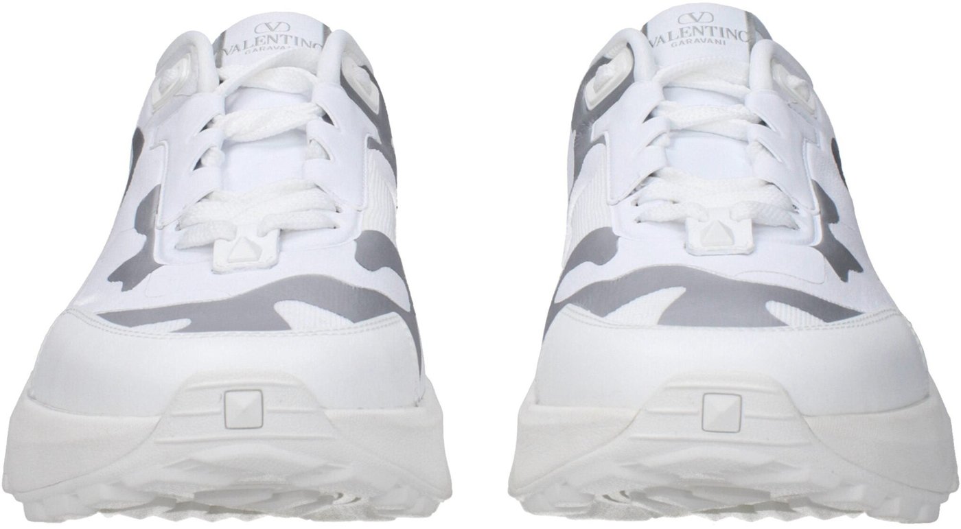 Valentino Garavani White Fabric Athletic Sneakers
