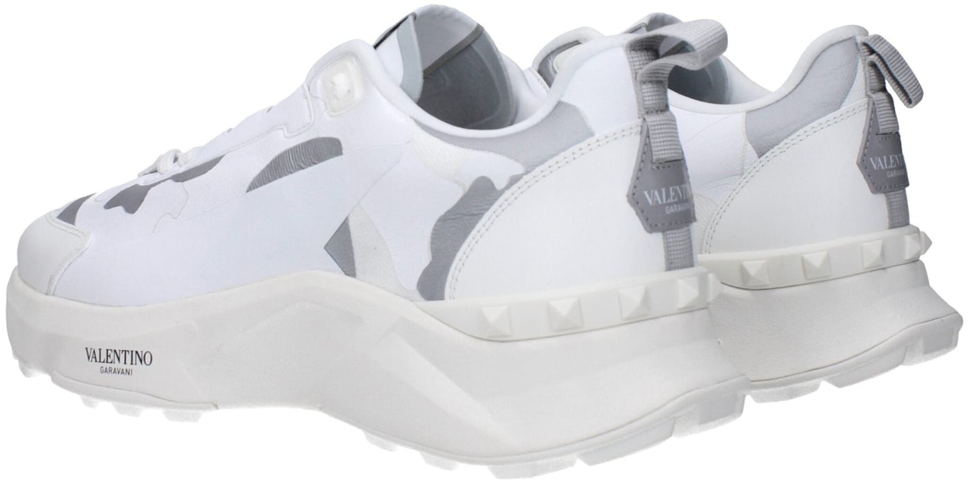 Valentino Garavani White Fabric Athletic Sneakers