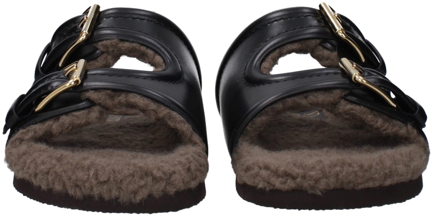 Valentino Garavani Black Leather Slippers