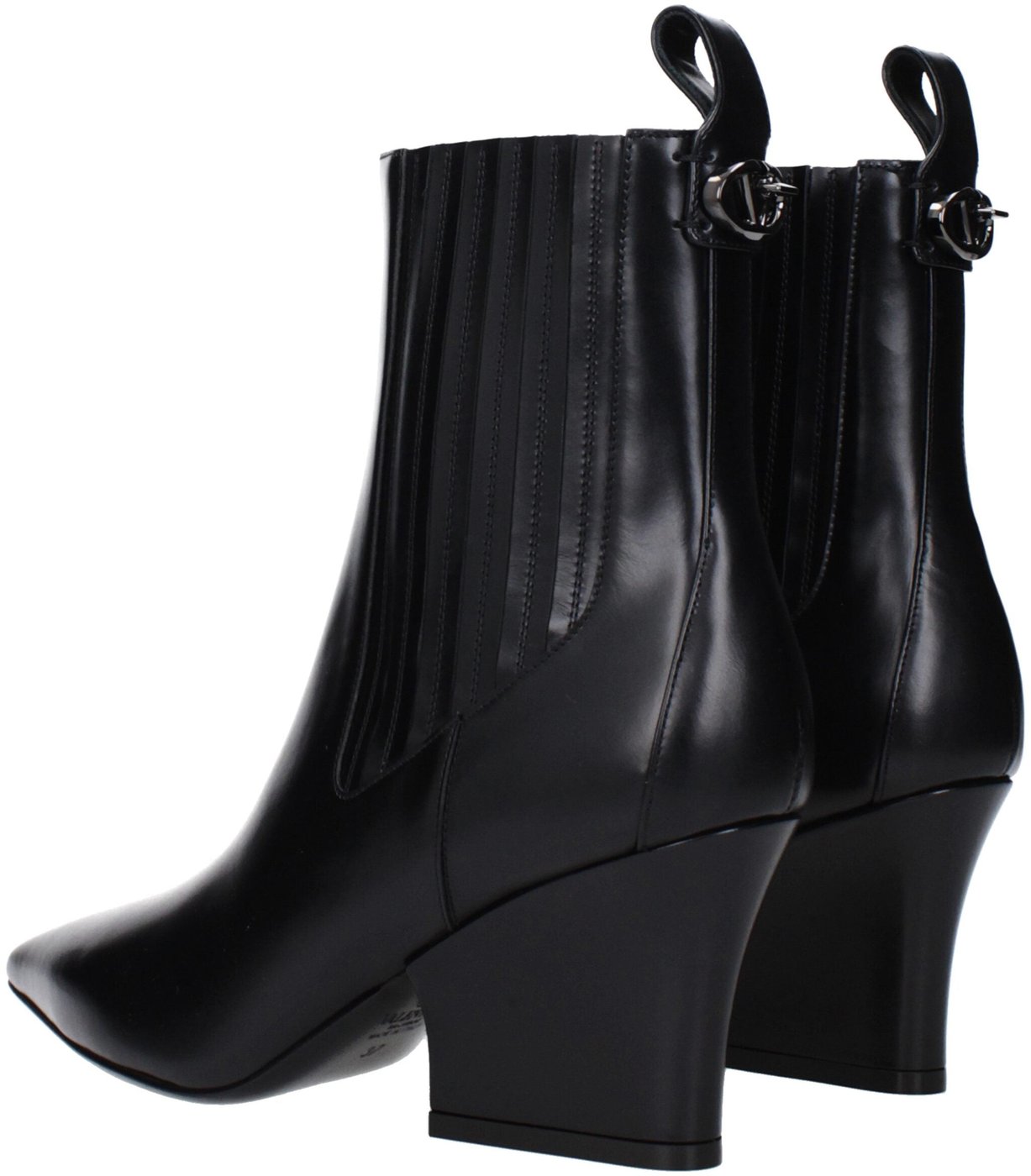Valentino Garavani Black Leather Ankle Boots