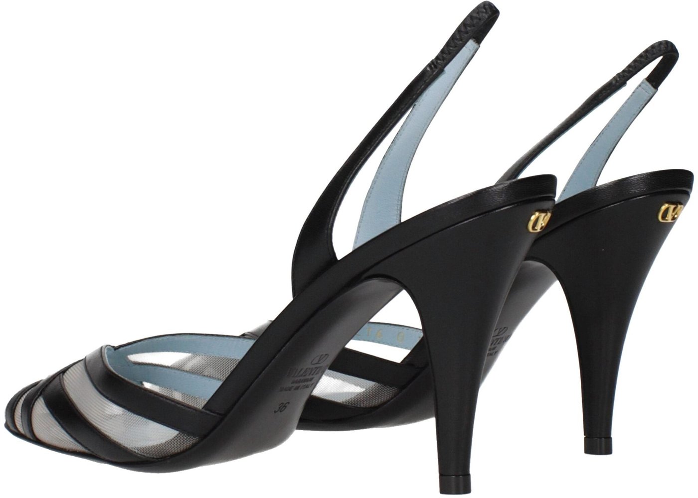 Valentino Garavani Black Leather High Heel Pumps