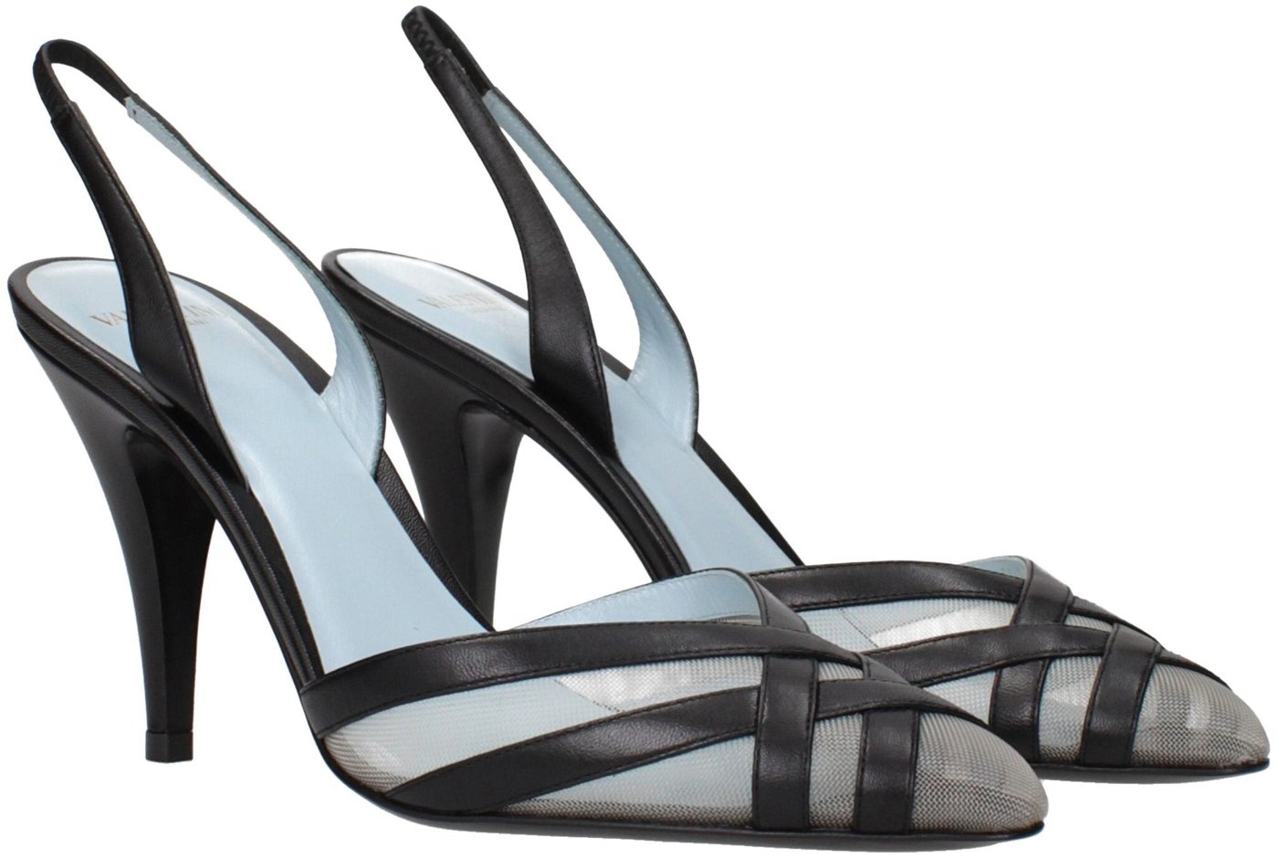 Valentino Garavani Black Leather High Heel Pumps