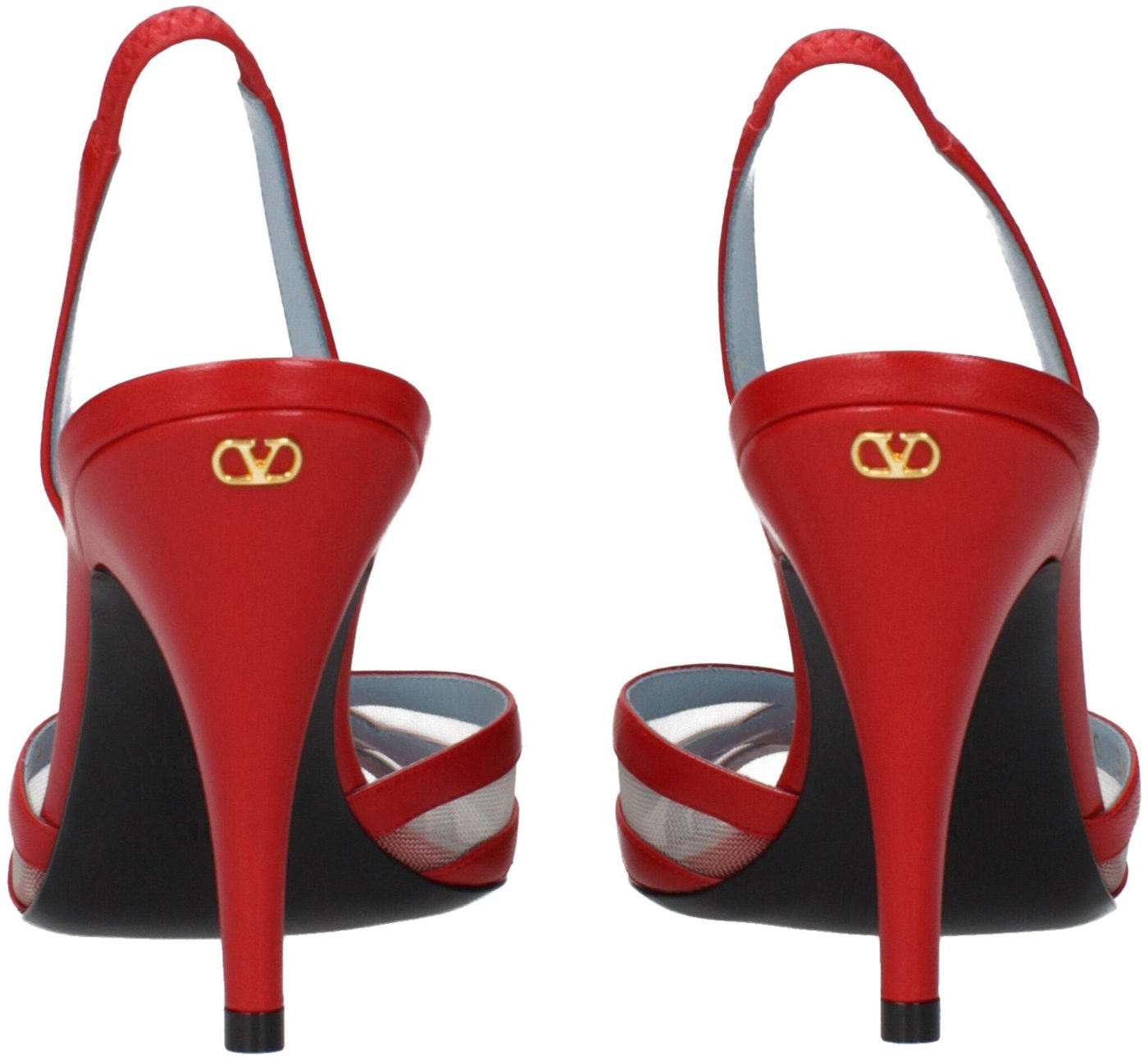 Valentino Garavani Red Leather Stiletto Heel Sandals