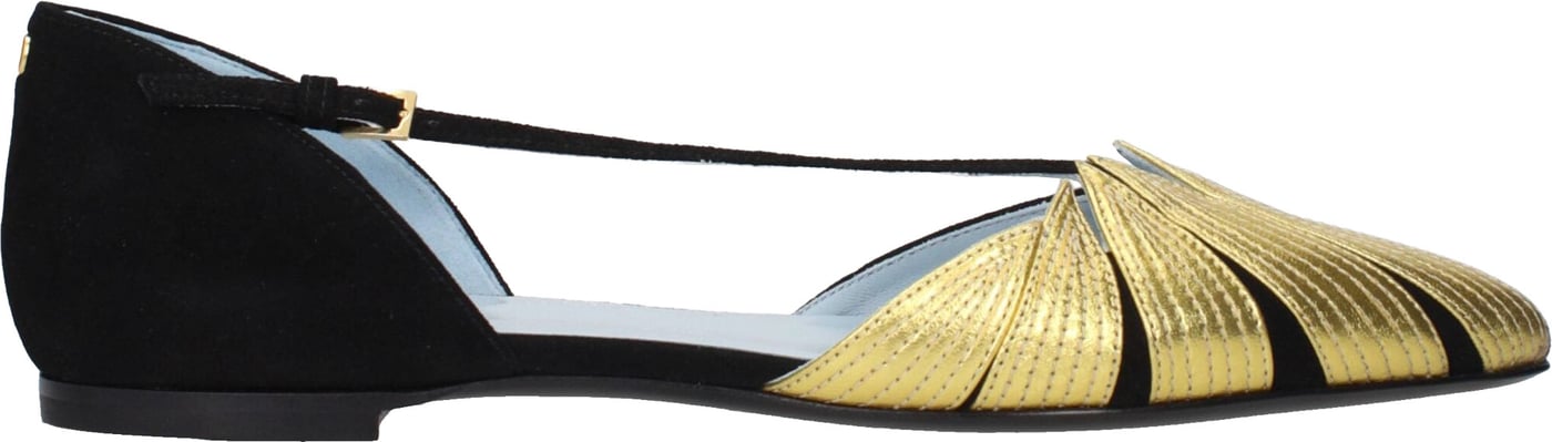 Valentino Garavani Black Leather Flat Sandals
