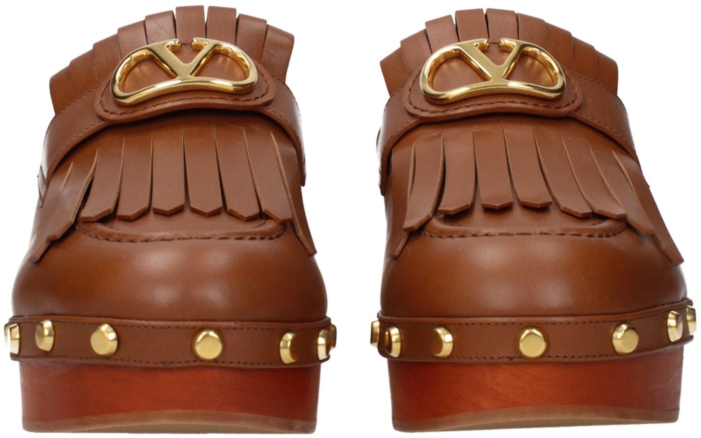 Valentino Garavani Brown Leather Slippers
