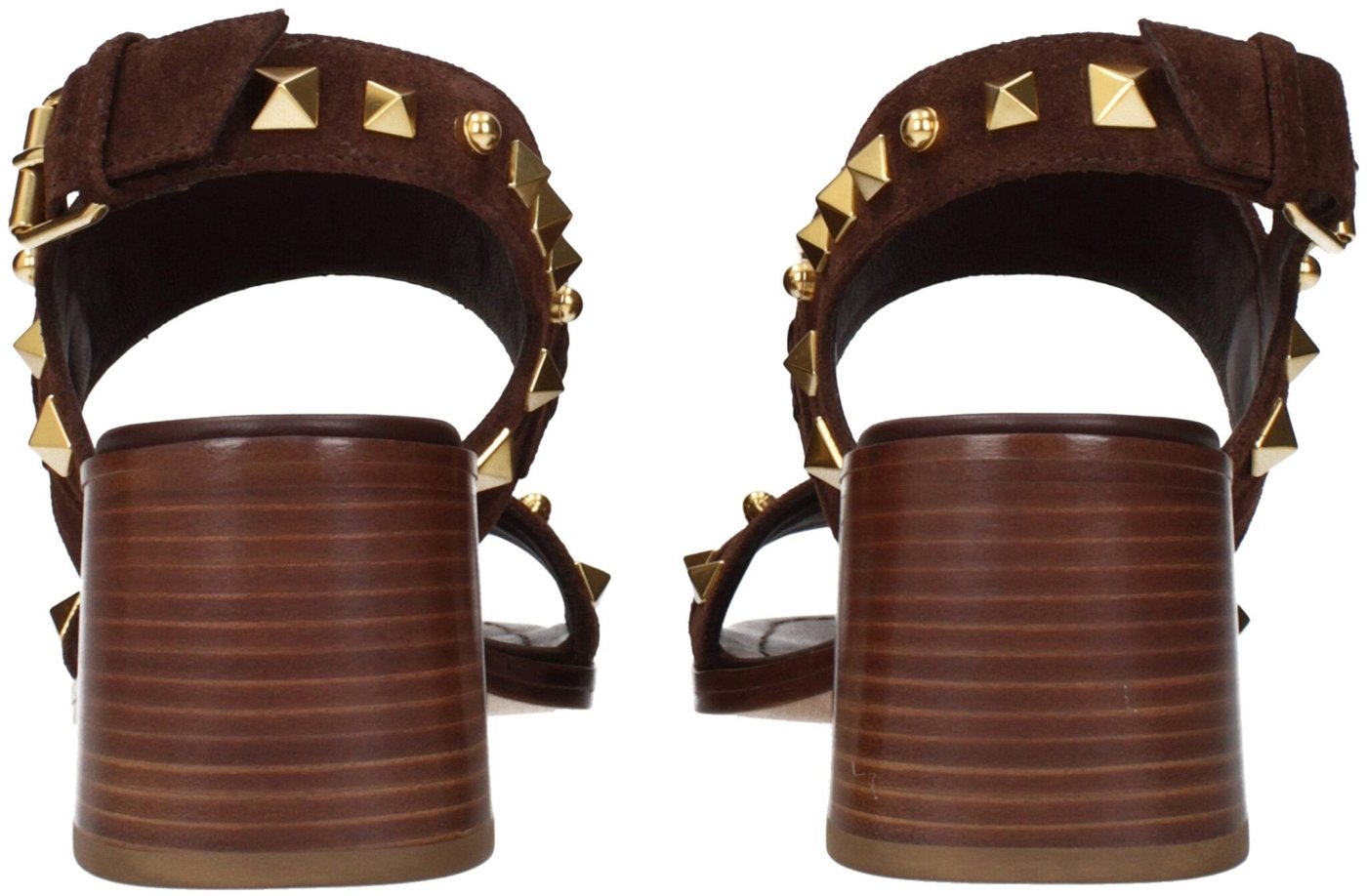 Valentino Garavani Brown Leather Strap-On Sandals